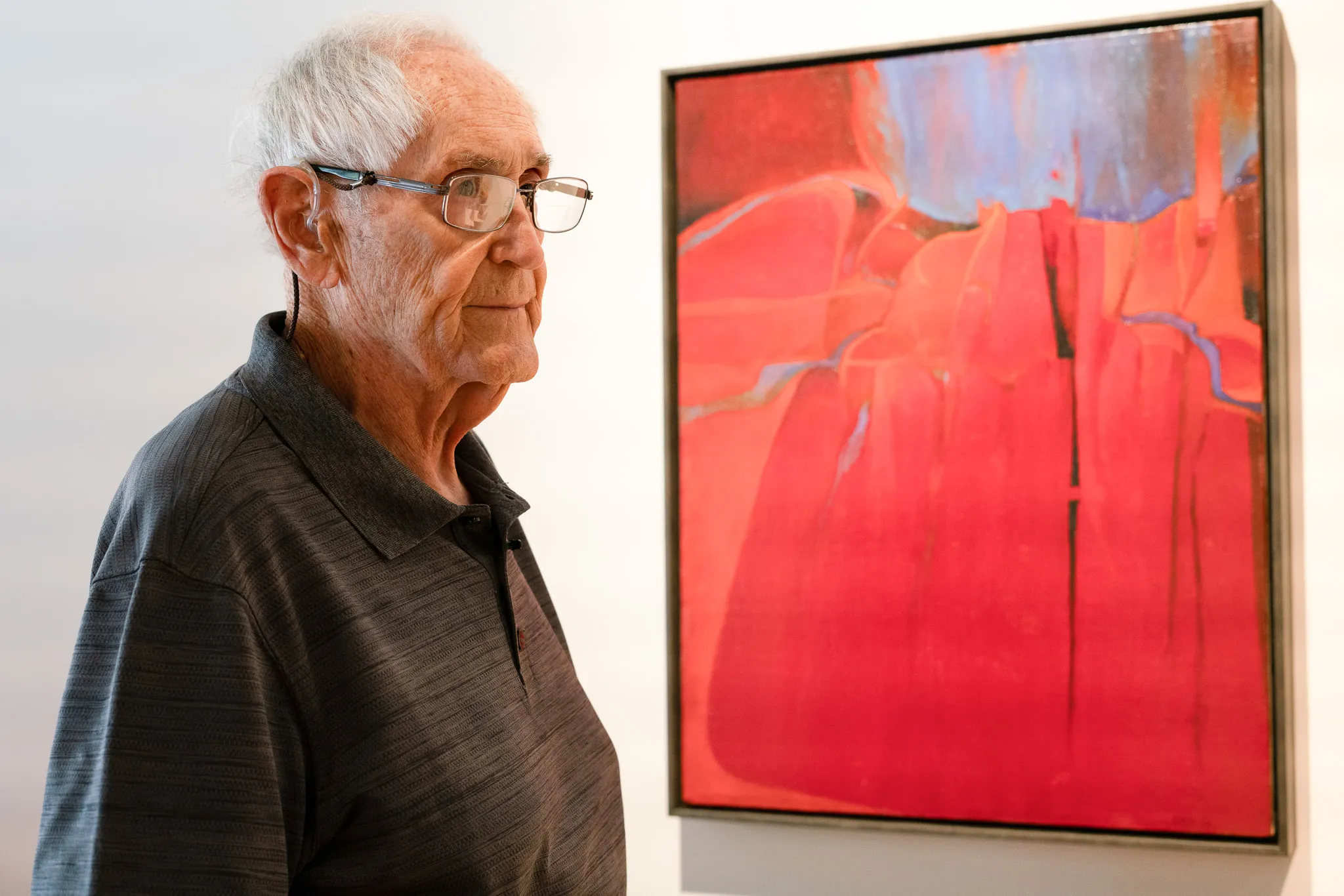 Frank Hursh and one of his artworks.